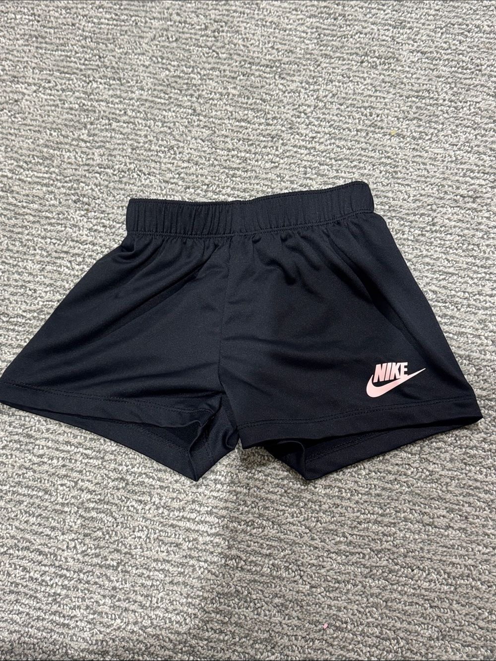 Nike Black Athletic Shorts with Pink Swoosh
